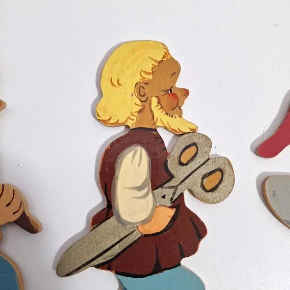 Wooden Dwarf Hand Painted Wall Hanging 3 Decorative Vintage Dwarves Decor - Picture 8 of 13